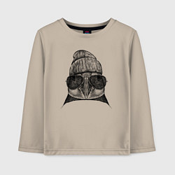 Лонгслив хлопковый детский Тупик модный, цвет: миндальный