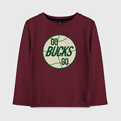 Лонгслив хлопковый детский Go bucks go, цвет: меланж-бордовый