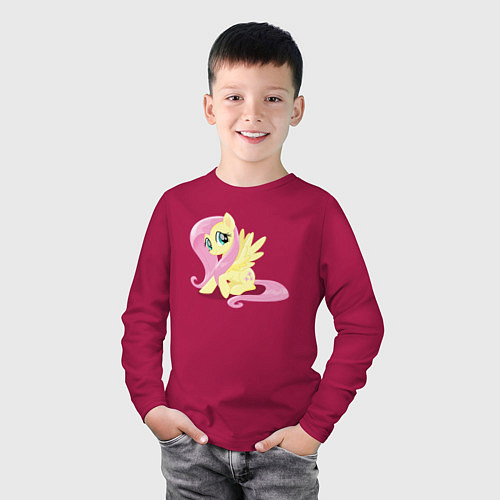 Детский лонгслив Флаттершай из My Little Pony в кино / Маджента – фото 3