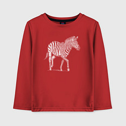 Лонгслив хлопковый детский Гравюра зебра скачет, цвет: красный