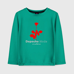 Лонгслив хлопковый детский Depeche Mode - Violator rose logo, цвет: зеленый