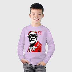 Лонгслив хлопковый детский Cool Santa - portrait, цвет: лаванда — фото 2