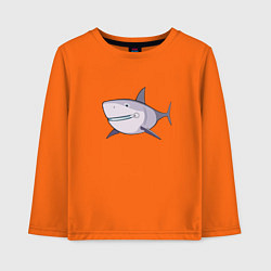 Лонгслив хлопковый детский Акула с молнией, цвет: оранжевый