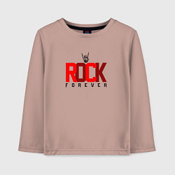 Лонгслив хлопковый детский Rock forever four, цвет: пыльно-розовый