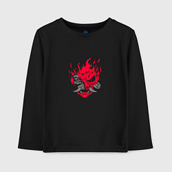 Лонгслив хлопковый детский Логотип Samurai Cyberpunk 2077, цвет: черный