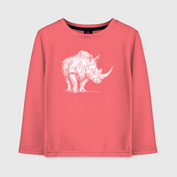 Детский лонгслив Белый носорог стоит