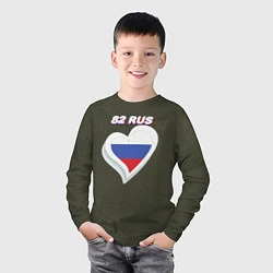 Лонгслив хлопковый детский 82 регион Республика Крым, цвет: меланж-хаки — фото 2