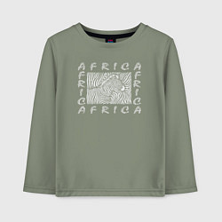 Лонгслив хлопковый детский Zebra Africa, цвет: авокадо