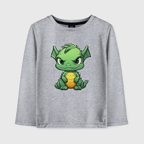 Детский лонгслив Добрый дракон 2024 новый год / Меланж – фото 1