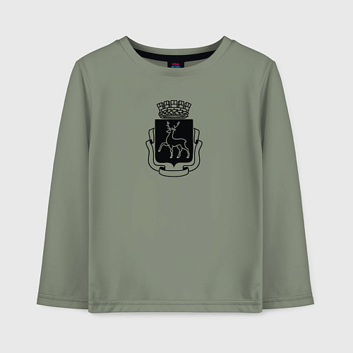 Детский лонгслив Герб Нижнего Новгорода / Авокадо – фото 1