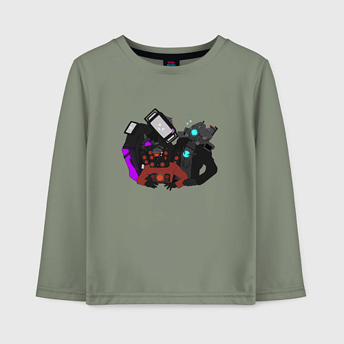 Детский лонгслив Камерамен ТВ мен м Спикермен / Авокадо – фото 1