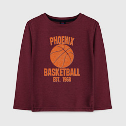 Лонгслив хлопковый детский Phoenix basketball 1968, цвет: меланж-бордовый