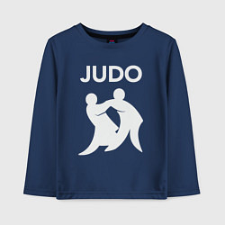 Лонгслив хлопковый детский Warriors judo, цвет: тёмно-синий