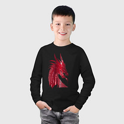 Лонгслив хлопковый детский Рэд дракон, цвет: черный — фото 2