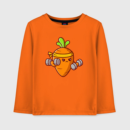 Детский лонгслив Морковь на спорте / Оранжевый – фото 1