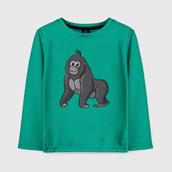 Лонгслив хлопковый детский Милая горилла, цвет: зеленый