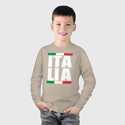 Лонгслив хлопковый детский Italia, цвет: миндальный — фото 2