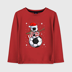 Лонгслив хлопковый детский Soccer snowman, цвет: красный