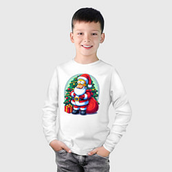 Лонгслив хлопковый детский Santa Simpson - ai art, цвет: белый — фото 2
