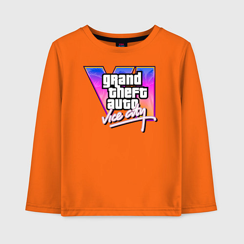 Детский лонгслив Gta 6 vice city / Оранжевый – фото 1