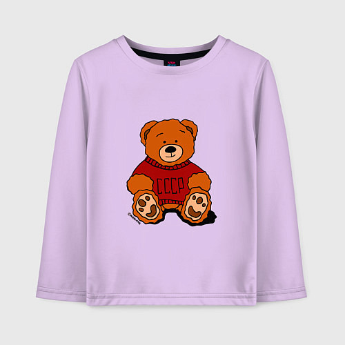 Детский лонгслив Мишка из СССР / Лаванда – фото 1