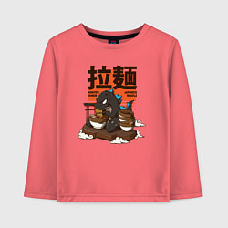 Детский лонгслив Годзилла ест рамен