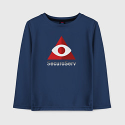 Лонгслив хлопковый детский SecuroServ - private security organization, цвет: тёмно-синий