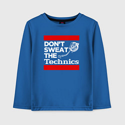 Лонгслив хлопковый детский Dont sweat the Technics, цвет: синий