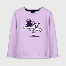 Лонгслив хлопковый детский Космонавт фигурист, цвет: лаванда