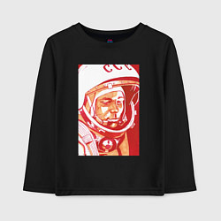 Лонгслив хлопковый детский Gagarin in red, цвет: черный