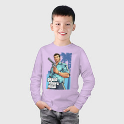 Лонгслив хлопковый детский GTA - Томми Версетти, цвет: лаванда — фото 2