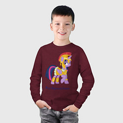 Лонгслив хлопковый детский Римская Твайлайт Спаркл, цвет: меланж-бордовый — фото 2