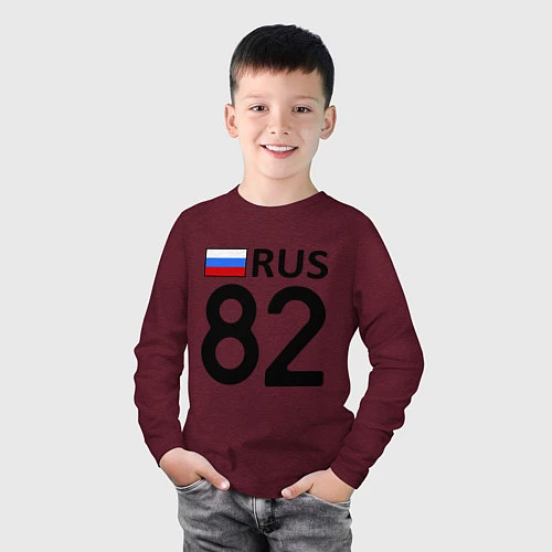 Детский лонгслив RUS 82 / Меланж-бордовый – фото 3