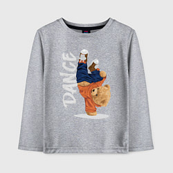 Лонгслив хлопковый детский Плюшевый медвежонок танцор, цвет: меланж