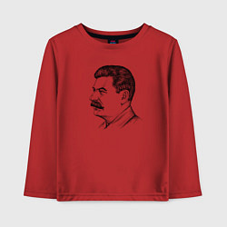 Лонгслив хлопковый детский Сталин в профиль, цвет: красный