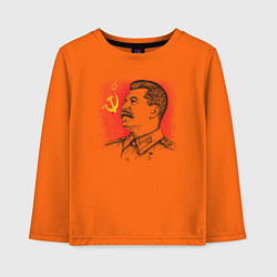 Лонгслив хлопковый детский Профиль Сталина СССР, цвет: оранжевый