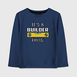 Лонгслив хлопковый детский Its a builder thing, цвет: тёмно-синий