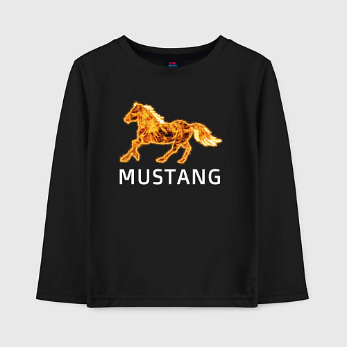 Детский лонгслив Mustang firely art / Черный – фото 1
