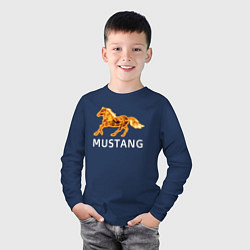 Лонгслив хлопковый детский Mustang firely art, цвет: тёмно-синий — фото 2