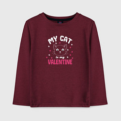 Детский лонгслив My cat is my Valentine 2024