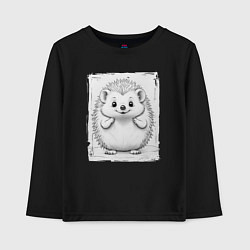 Лонгслив хлопковый детский Пухлый ежик, цвет: черный