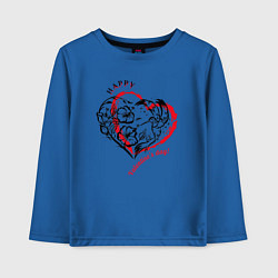 Лонгслив хлопковый детский Сердце символ любви, цвет: синий