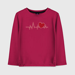 Лонгслив хлопковый детский Сердце и электрокардиограмма: символ здоровья и лю, цвет: маджента