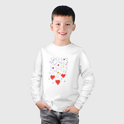 Лонгслив хлопковый детский Сердечная гирлянда, цвет: белый — фото 2