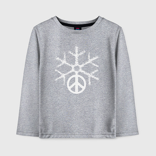 Детский лонгслив Peace snow / Меланж – фото 1