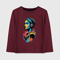 Детский лонгслив Девушка и музыка