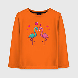 Лонгслив хлопковый детский Flamingo love, цвет: оранжевый
