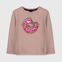 Лонгслив хлопковый детский Homer donut, цвет: пыльно-розовый