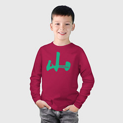 Лонгслив хлопковый детский Гора иероглиф, цвет: маджента — фото 2