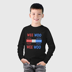 Лонгслив хлопковый детский Wee woo, цвет: черный — фото 2